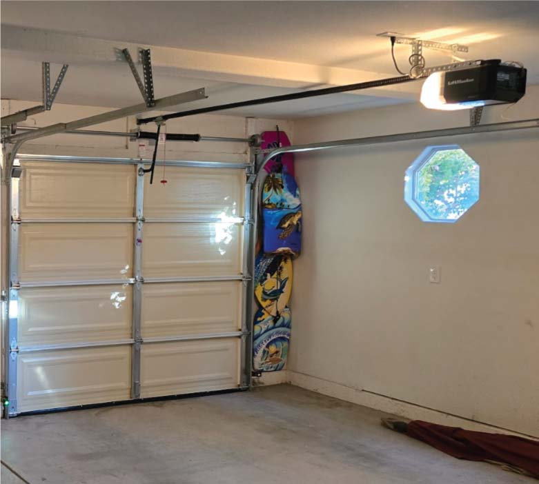 image of residential garage in san luis obispo, ca after licensed contractor replaced the logic board for garage opener fix